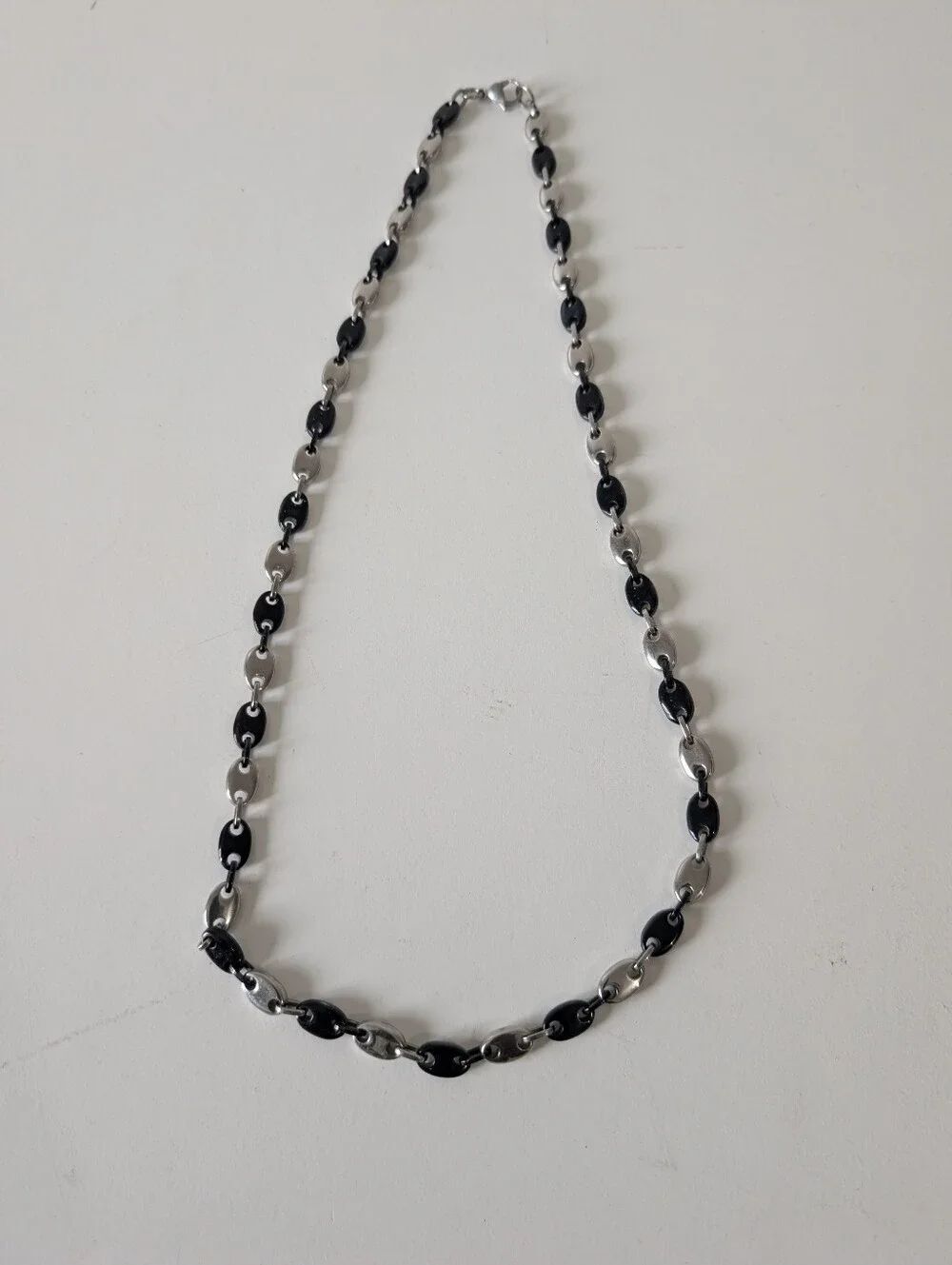 Puffy Link Two Tone Stainless Steel Chain